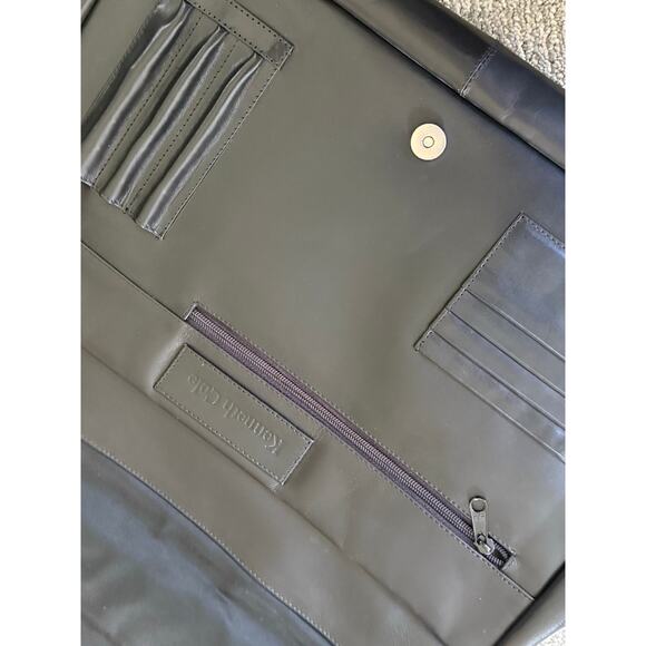 Kenneth Cole leather double side brief case laptop crossbody top handle 18X13 - Picture 7 of 12